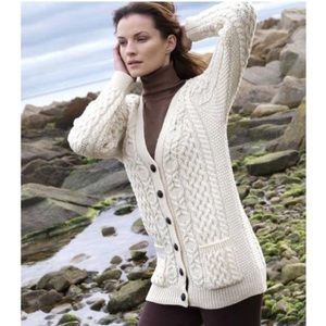 Inis Crafts merino wool cardigan sweater size M